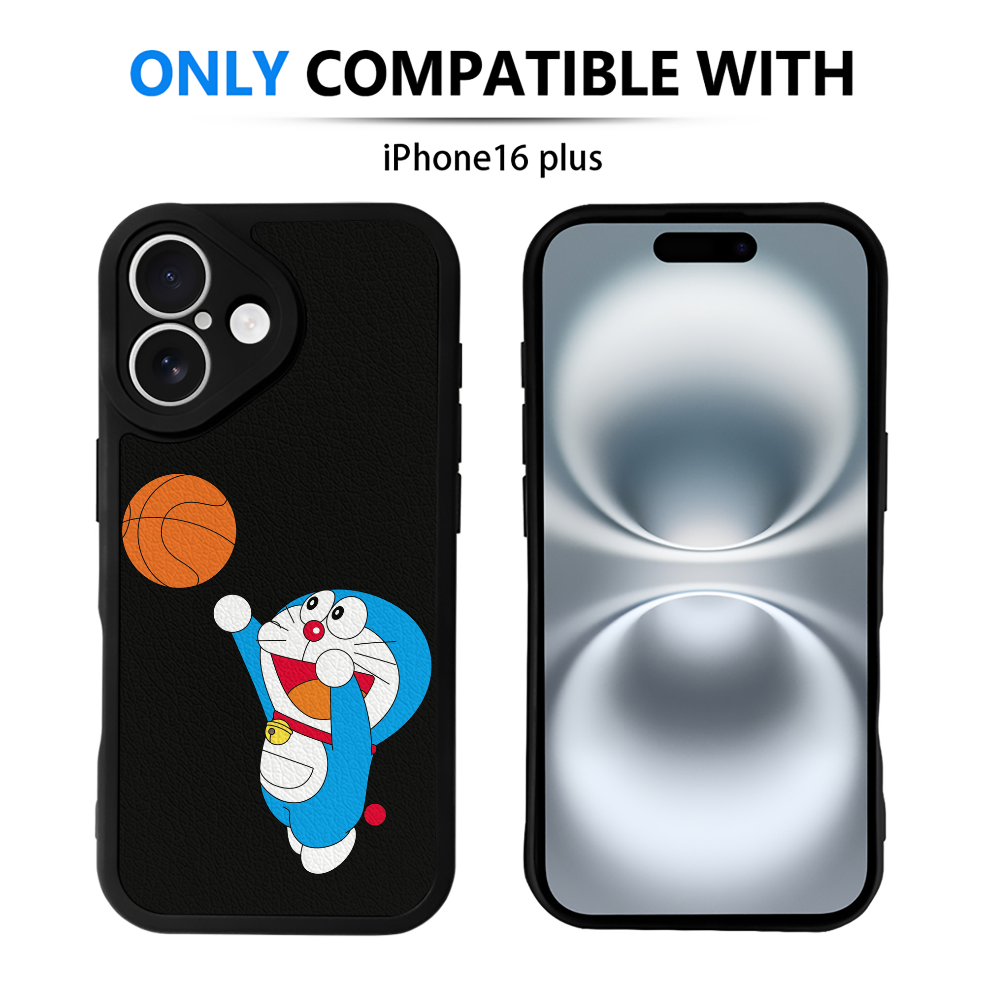 （画像用） ドラえもん Doraemon 【iPhone 16シリーズ対応】シリコンスマホケース（レザー調） 材質：シリコン